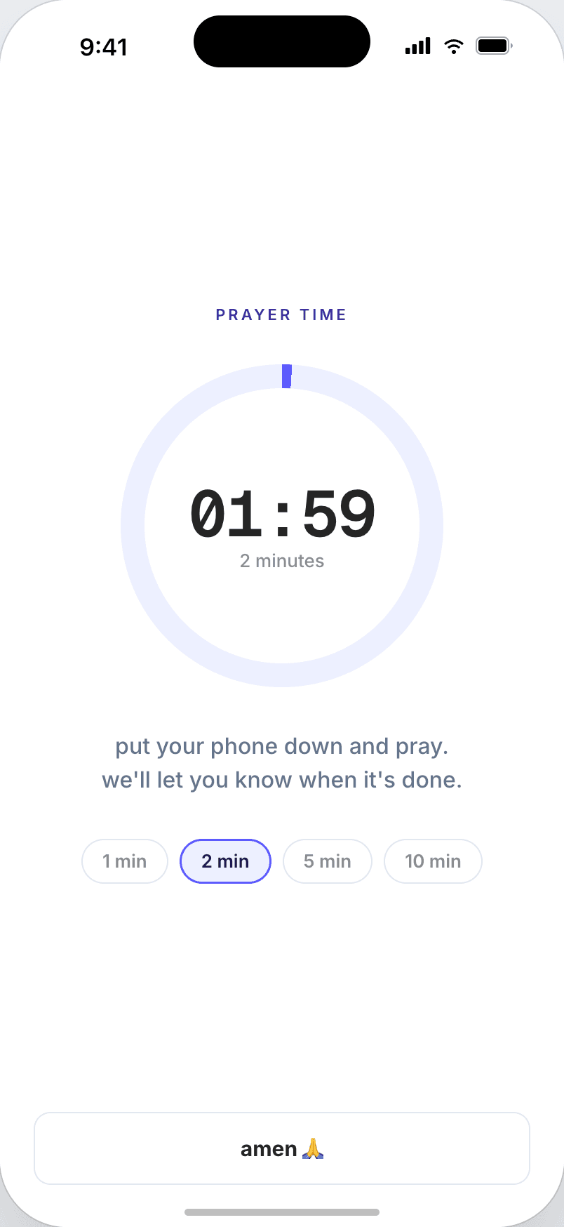two-minute prayer timer
